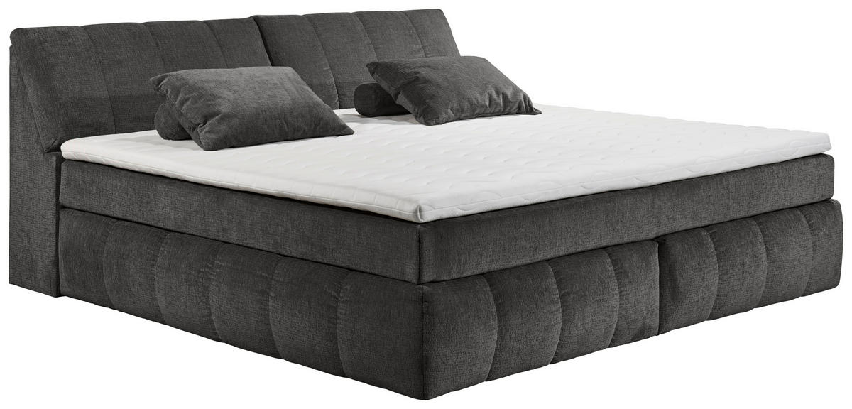BOXSPRINGBETT 240/200 cm  in Grau  - Grau, MODERN, Holzwerkstoff/Kunststoff (240/200cm) - MID.YOU