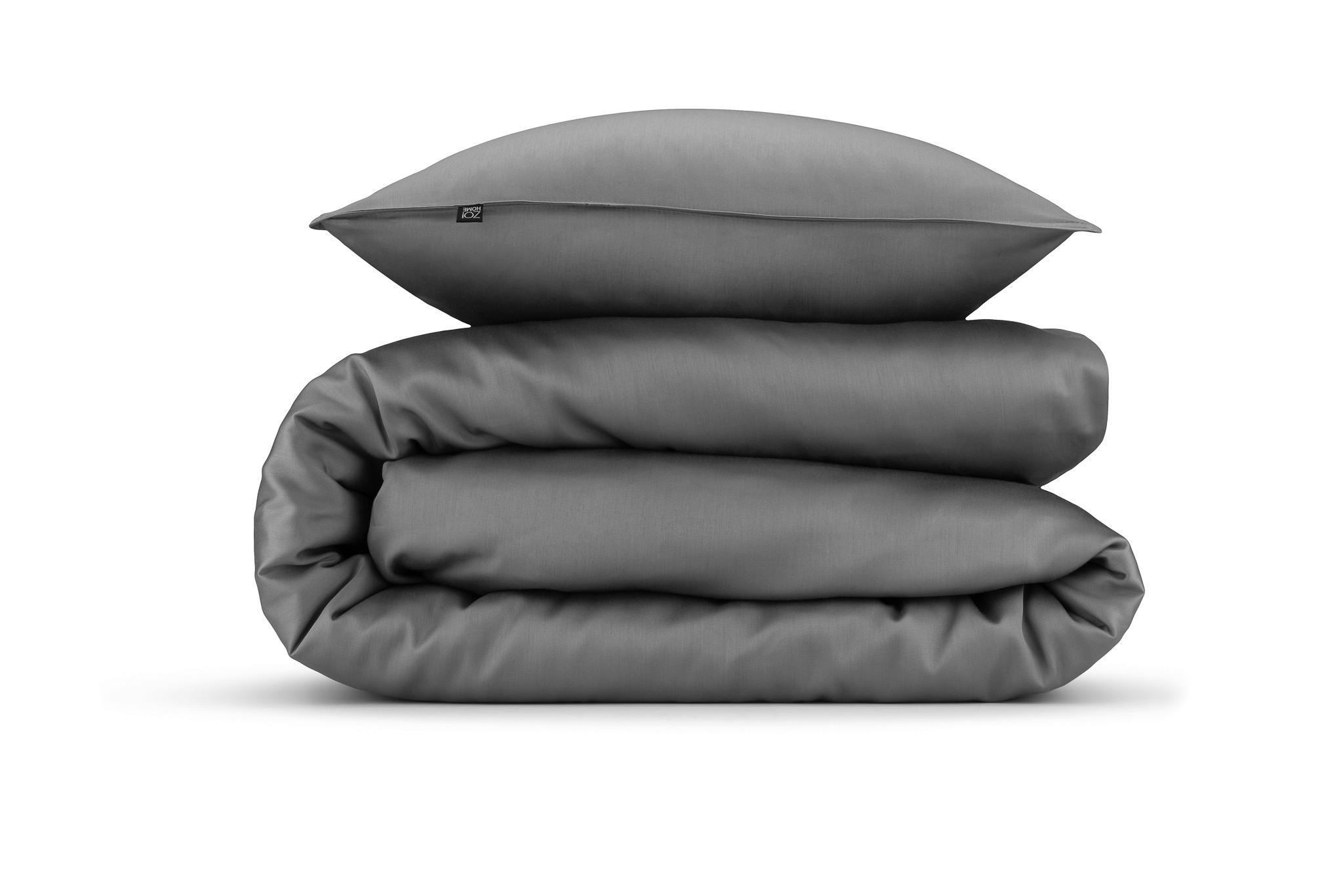 BETTWÄSCHE Satinado Makosatin 155/220 cm  - Dunkelgrau, Basics, Textil (155/220cm)