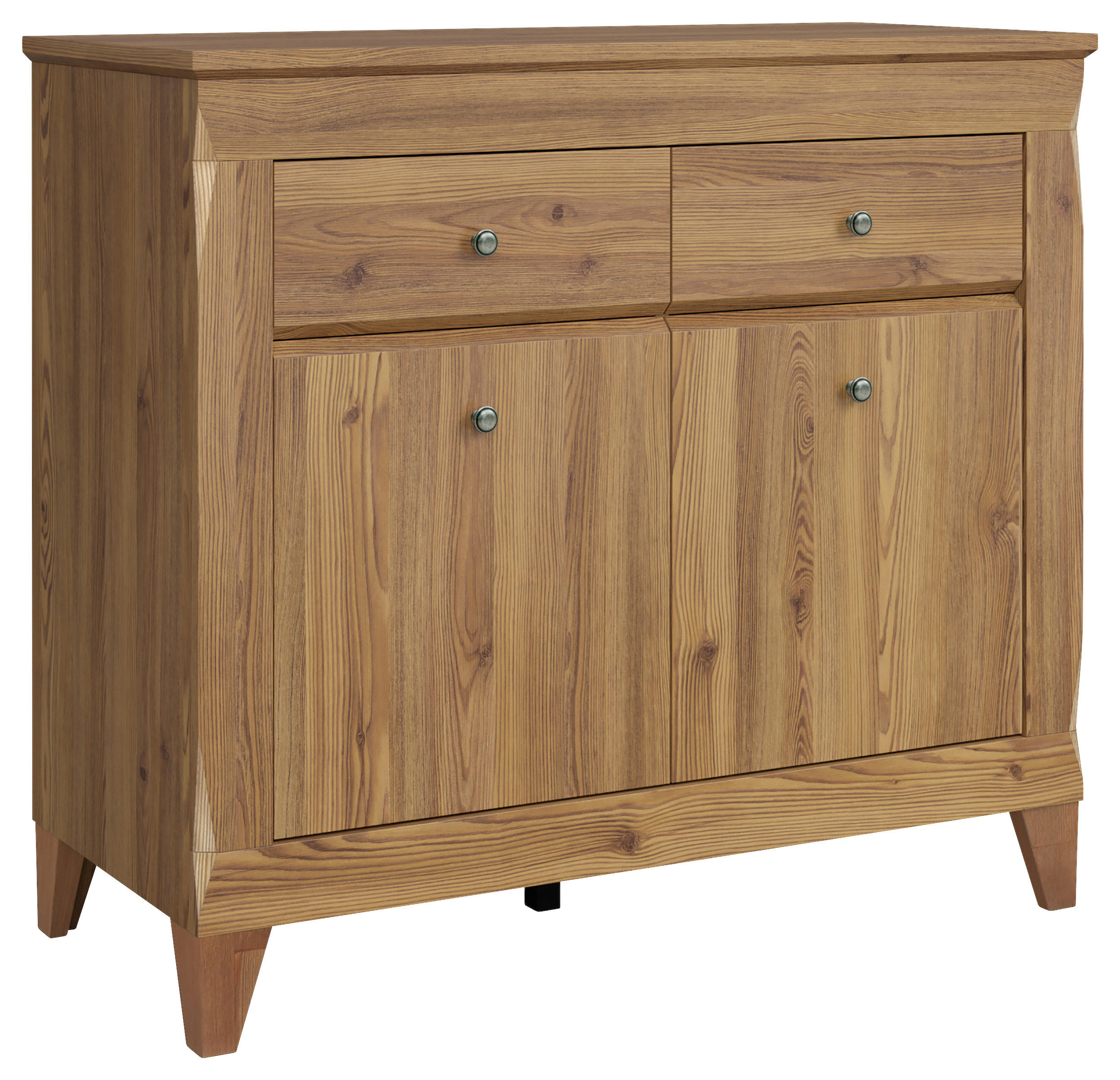 KOMMODE 110/98/47 cm  in Lärchefarben  - Eichefarben/Silberfarben, Design, Holzwerkstoff/Kunststoff (110/98/47cm)