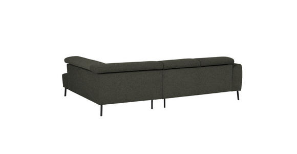 ECKSOFA in Chenille Graubraun  280/205 cm  - Graubraun/Schwarz, Design, Textil/Metall (280/205cm) - Xora