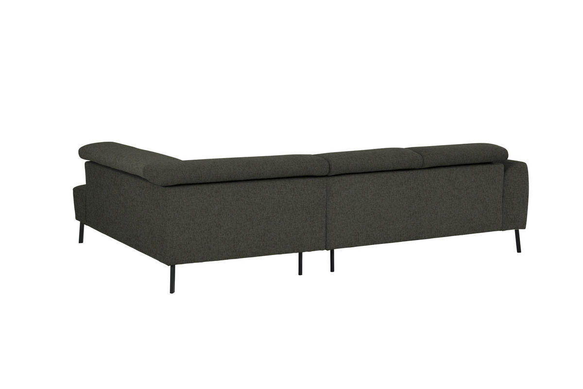 ECKSOFA in Chenille Graubraun  280/205 cm  - Graubraun/Schwarz, Design, Textil/Metall (280/205cm) - Xora