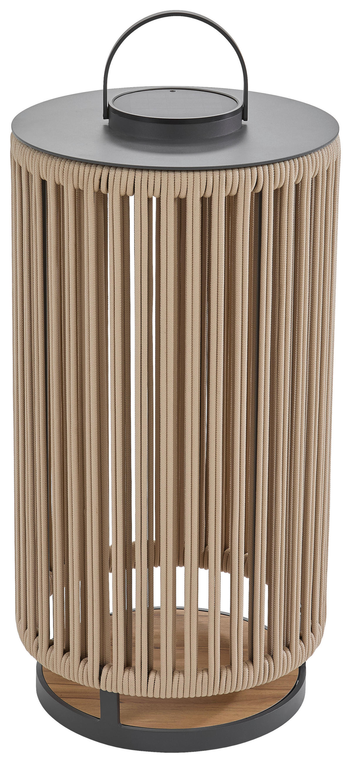 SOLÁRNÍ SVÍTIDLO, 42/81/42 cm - tmavě šedá/přírodní barvy, Design, kov/textil (42/81/42cm) - Ambia Garden