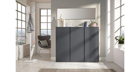 SCHUHSCHRANK in 145/120/34 cm - Anthrazit, KONVENTIONELL, Holzwerkstoff/Kunststoff (145/120/34cm) - Xora