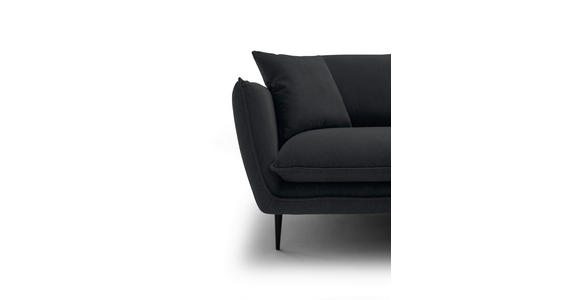 ECKSOFA  in Webstoff Schwarz  304/196 cm  - Schwarz, KONVENTIONELL, Textil/Metall (304/196cm) - Hom`in