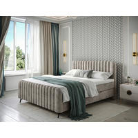 POSTELJA Z VZMETNICO 140 cm   x 200 cm  , les, tekstil, leseni material rjava  - črna/rjava, Moderno, kovina/tekstil (140/200cm) - Livetastic