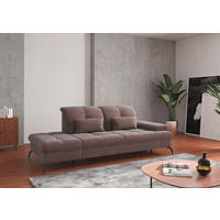 RÉCAMIERE in Flachgewebe Taupe  - Taupe/Schwarz, Konventionell, Textil/Metall (231/90/122cm) - Sit & More