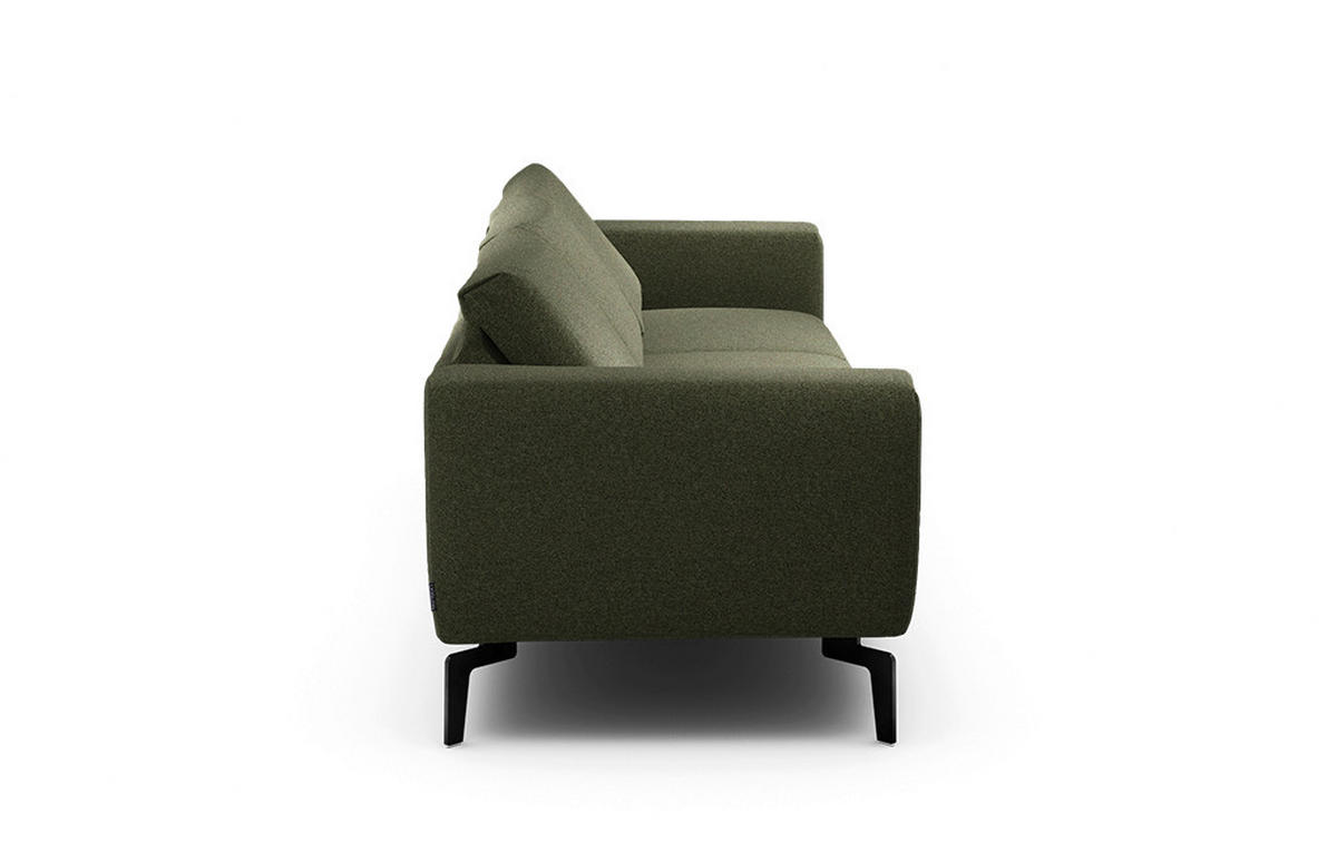 3-SITZER-SOFA Chenille Waldgrün  - Waldgrün/Schwarz, Design, Textil/Metall (250/86/86-94cm) - SENSOO