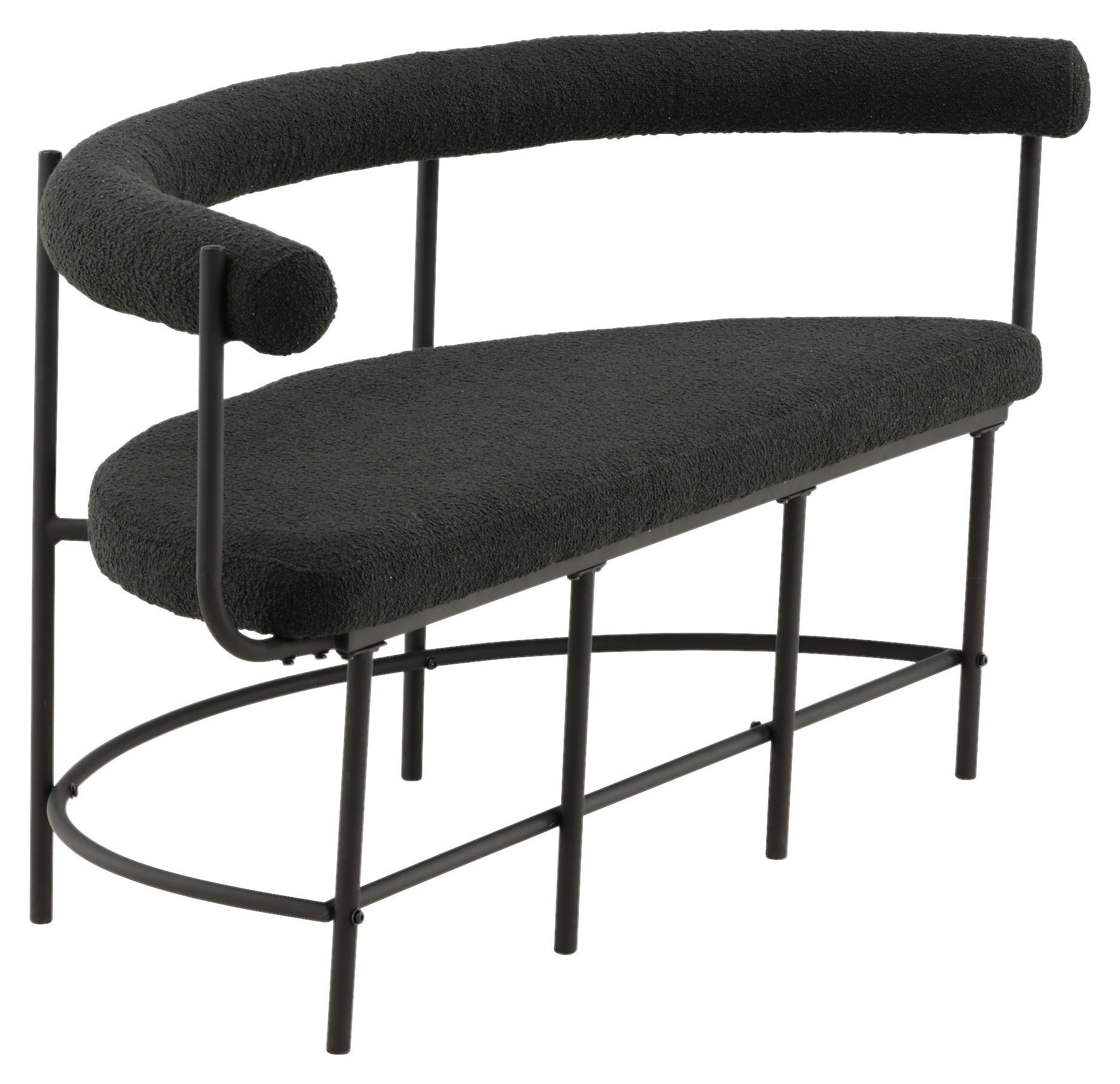 SITTBÄNK i metall, textil svart  - svart, Design, metall/textil (165/75/51cm) - Livetastic