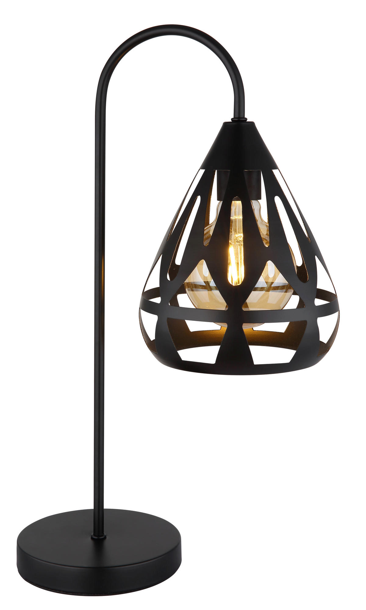 TISCHLEUCHTE - Schwarz, Design, Kunststoff/Metall (28/17/48cm) - Globo