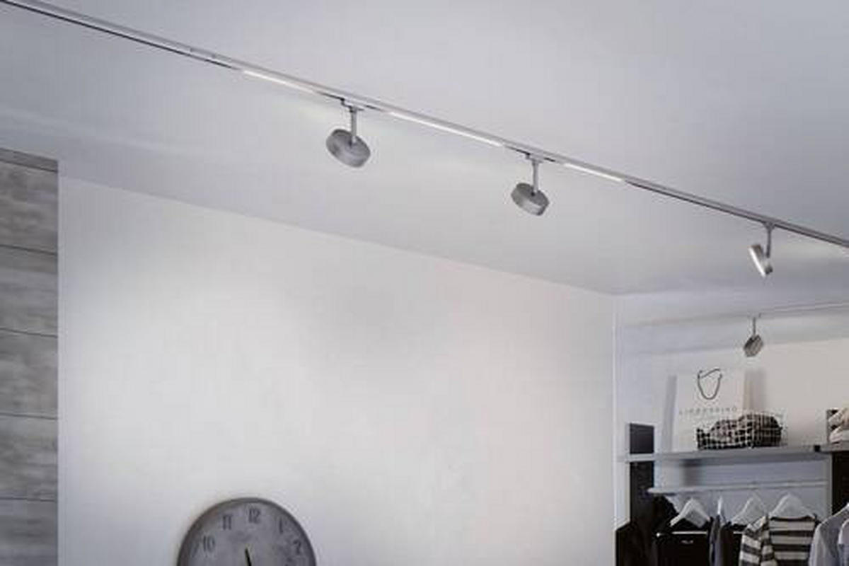 SCHIENENSYSTEM-STRAHLER - Chromfarben, Basics, Kunststoff/Metall (9,8/14,7cm) - Paulmann