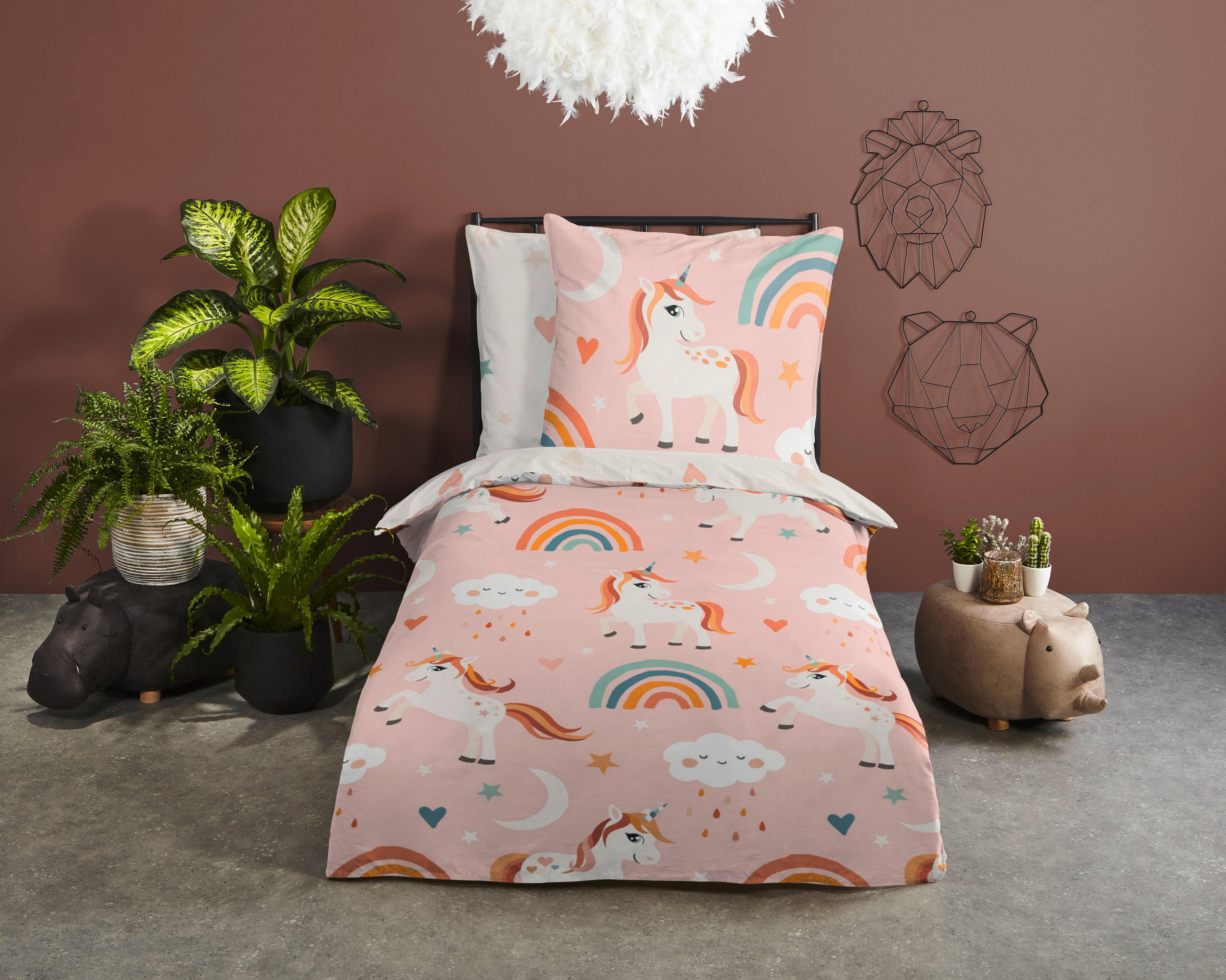 JUGENDBETTWÄSCHE Aina Mikrofaser 135/200 cm  - Multicolor, Design, Textil (135/200cm)