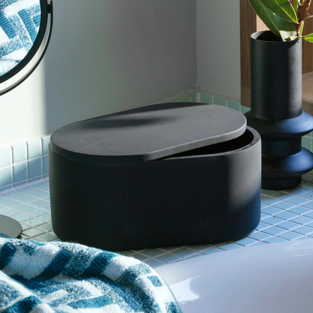 AUFBEWAHRUNGSBOX - Schwarz, Basics, Keramik (25/15/12cm) - Moeve