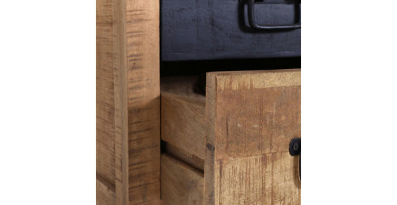NACHTSCHRANK 43/65/38,5 cm Mangoholz massiv - Schwarz/Naturfarben, LIFESTYLE, Holz (43/65/38,5cm) - Landscape