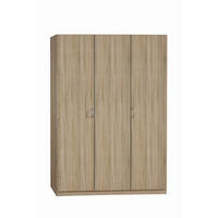 DREHTÜRENSCHRANK 136/197/54 cm 3 Tür(en)-türig  - Silberfarben/Sonoma Eiche, Basics, Holzwerkstoff/Kunststoff (136/197/54cm) - Boxxx