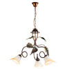 KRONLEUCHTER 40/110 cm   - Bronzefarben/Olivgrün, Natur, Glas/Metall (40/110cm)