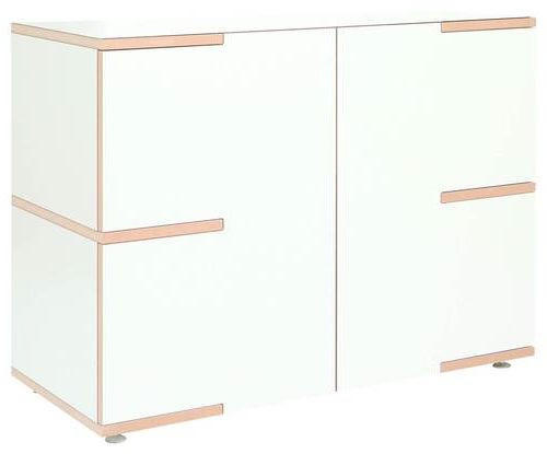 KOMMODE  in 100/75/45 cm  - Buchefarben/Alufarben, Design, Holzwerkstoff (100/75/45cm) - Tojo
