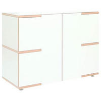 KOMMODE  in 100/75/45 cm  - Buchefarben/Alufarben, Design, Holzwerkstoff (100/75/45cm) - Tojo