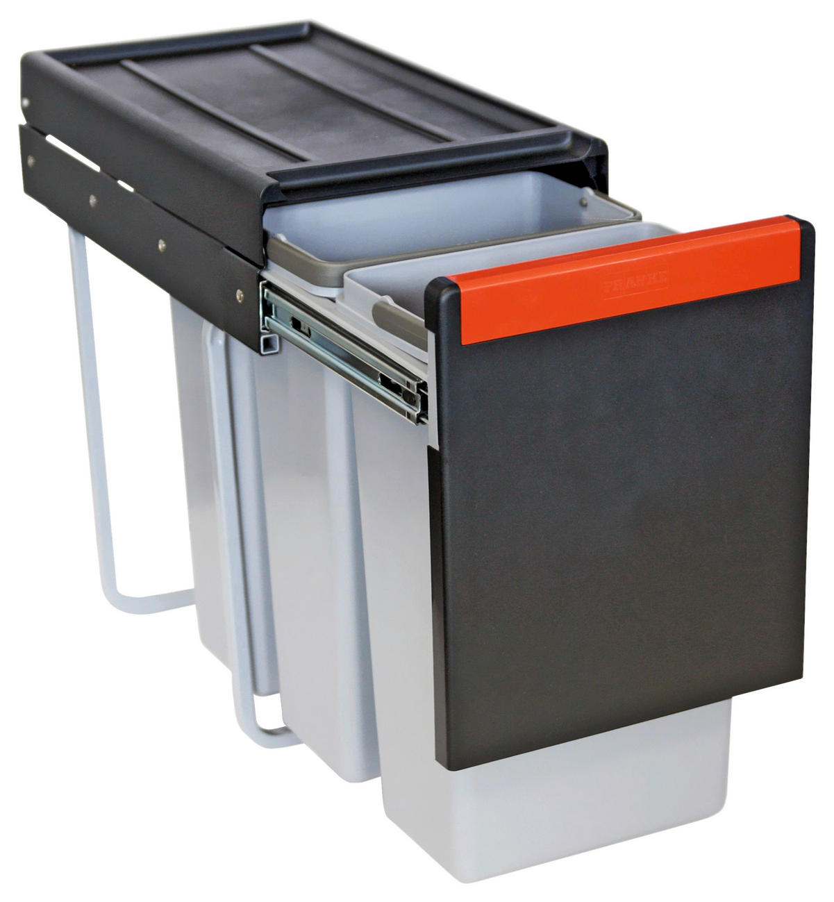 EINBAUABFALLSAMMLER 3 x 10 l  Kunststoff  - Schwarz/Grau, Basics, Kunststoff (25,3/43,3/46,7cm) - Franke