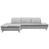 ECKSOFA in Flachgewebe Hellgrau  - Hellgrau/Schwarz, Design, Textil/Metall (200/315cm) - Chilliano