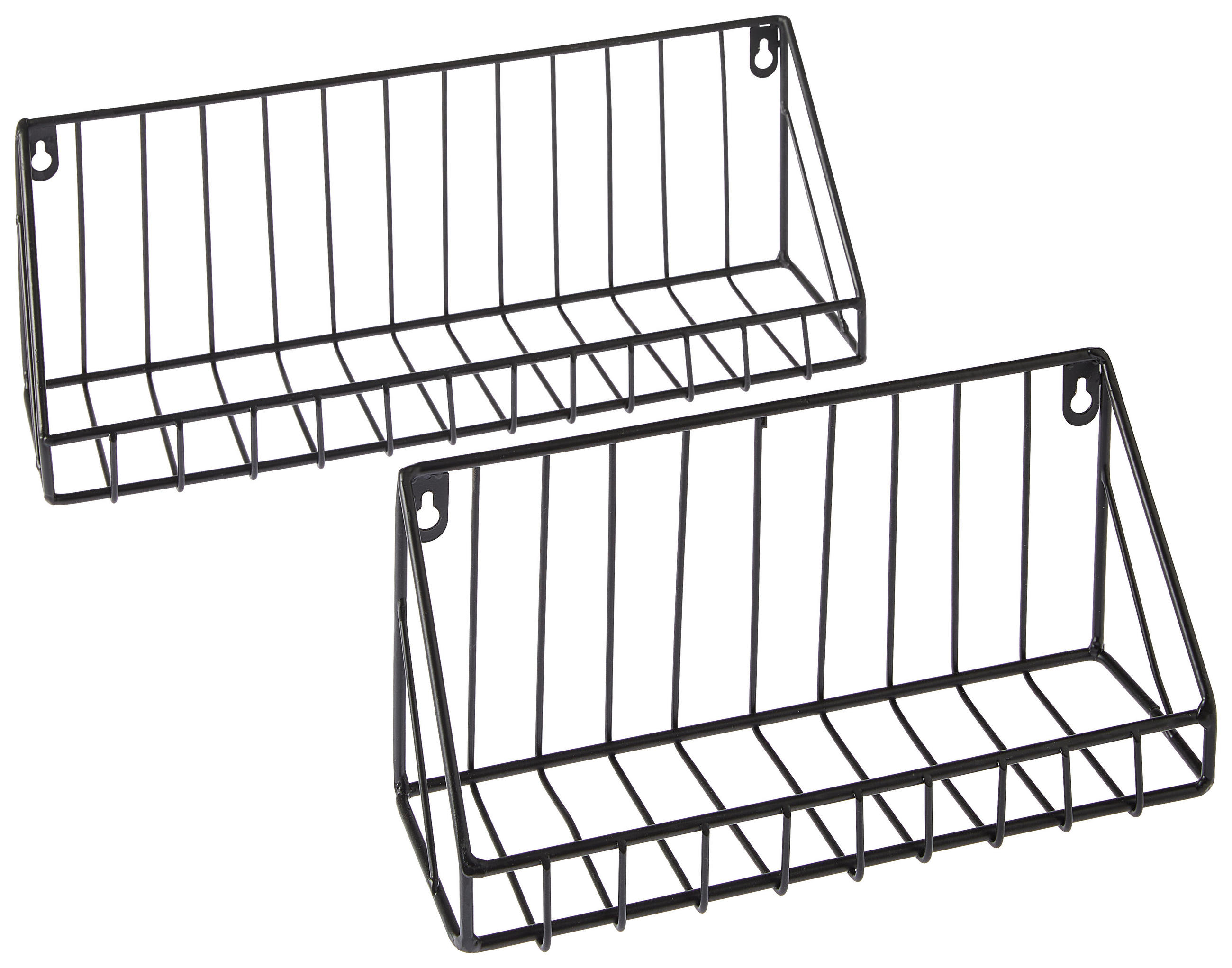 WANDREGALSET 2-teilig Schwarz  - Schwarz, Basics, Metall - Ambia Home