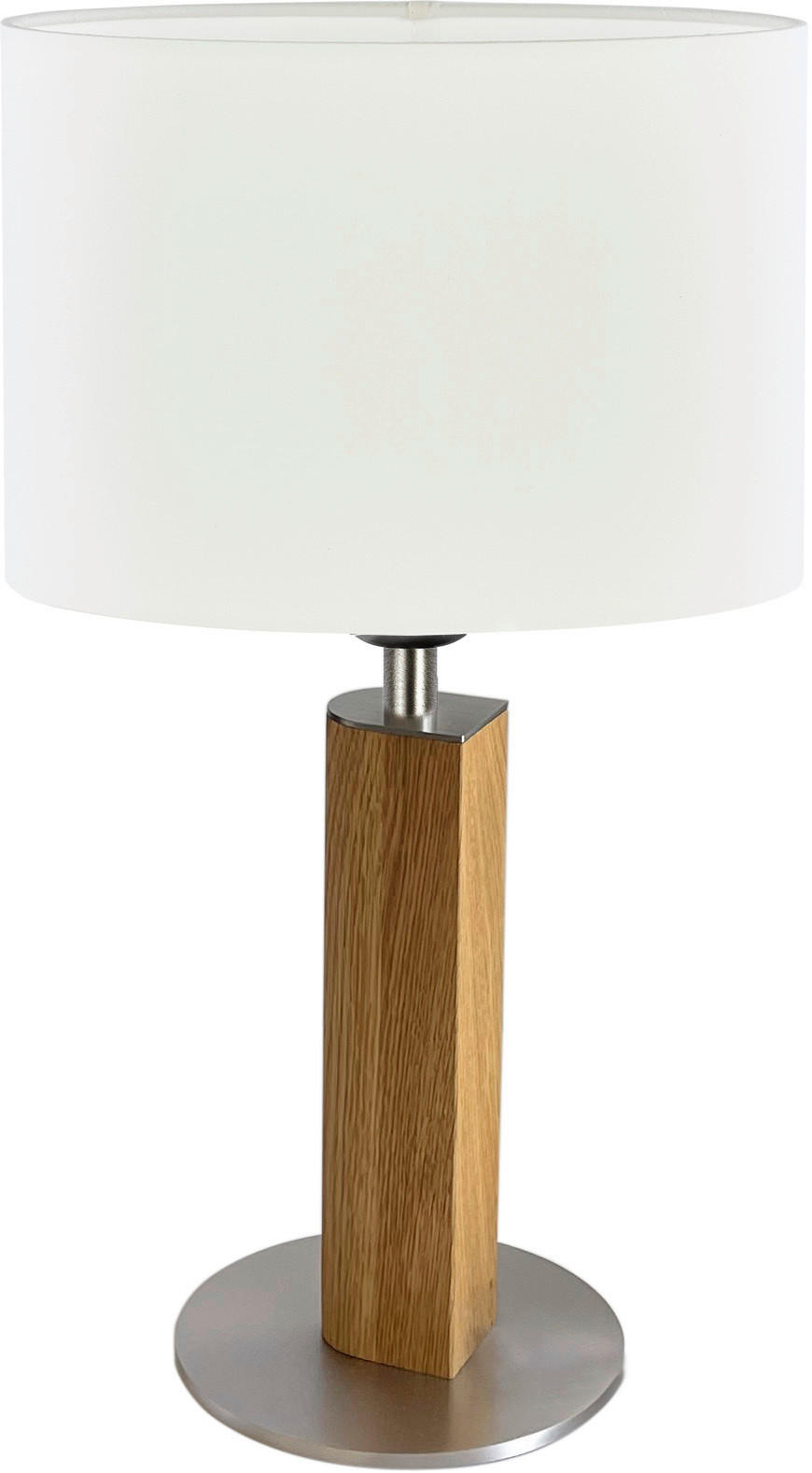 TISCHLEUCHTE Franka 23/41 cm - Weiß, Natur, Holz/Textil (23/41cm) - Herzblut