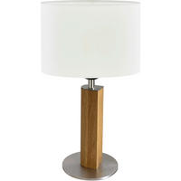 TISCHLEUCHTE Franka 23/41 cm   - Weiß, Natur, Holz/Textil (23/41cm) - Herzblut