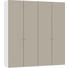 DREHTÜRENSCHRANK in Weiß, Sandfarben - Sandfarben/Silberfarben, Design, Glas/Holzwerkstoff (202,5/220/37,5cm) - Jutzler DREHTÜRENSCHRANK in Weiß, Sandfarben - Sandfarben/Silberfarben, Design, Glas/Holzwerkstoff (202,5/220/37,5cm) - Jutzler
