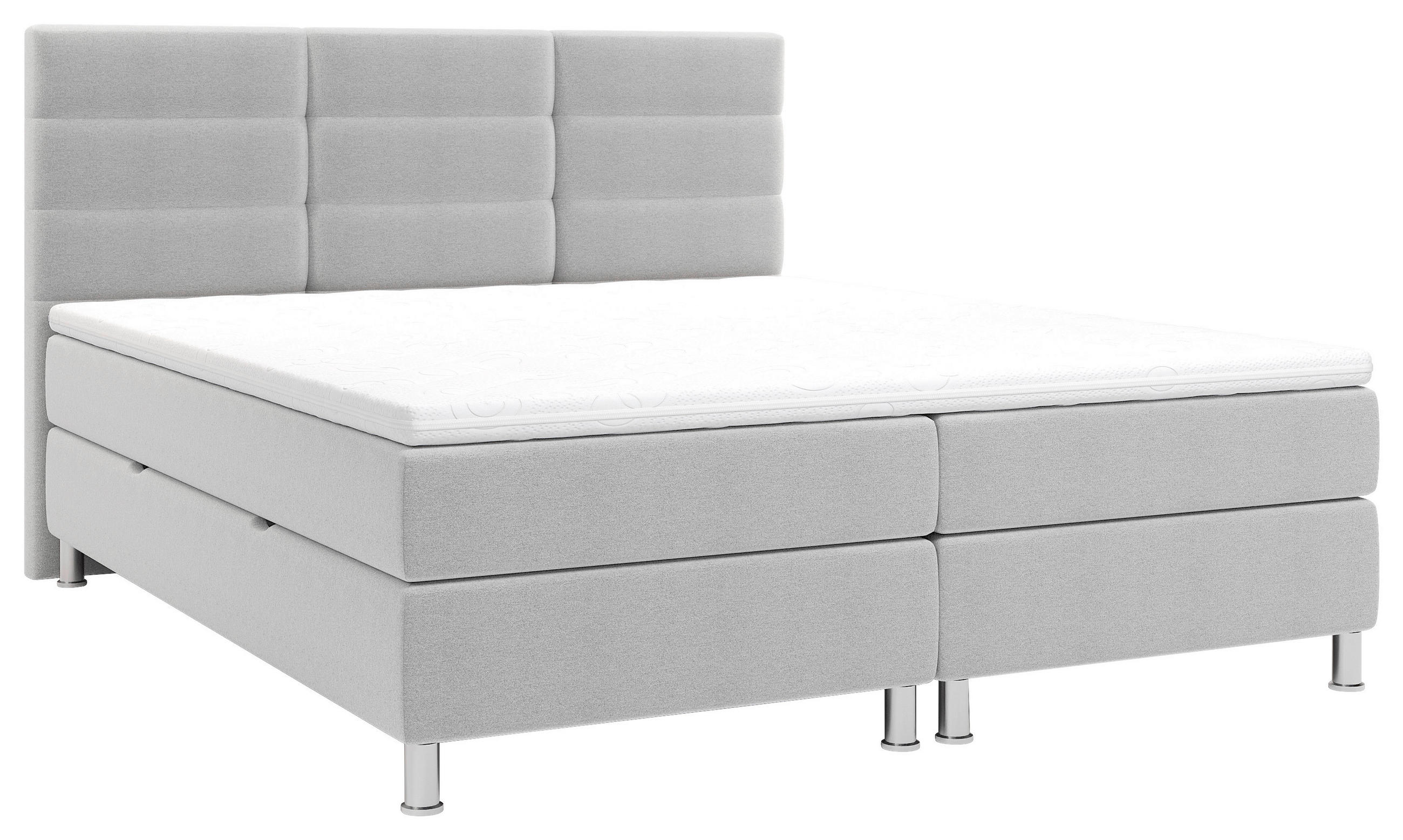 BOXBETT 160/200 cm  in Greige  - Chromfarben/Greige, KONVENTIONELL, Textil/Metall (160/200cm) - Carryhome