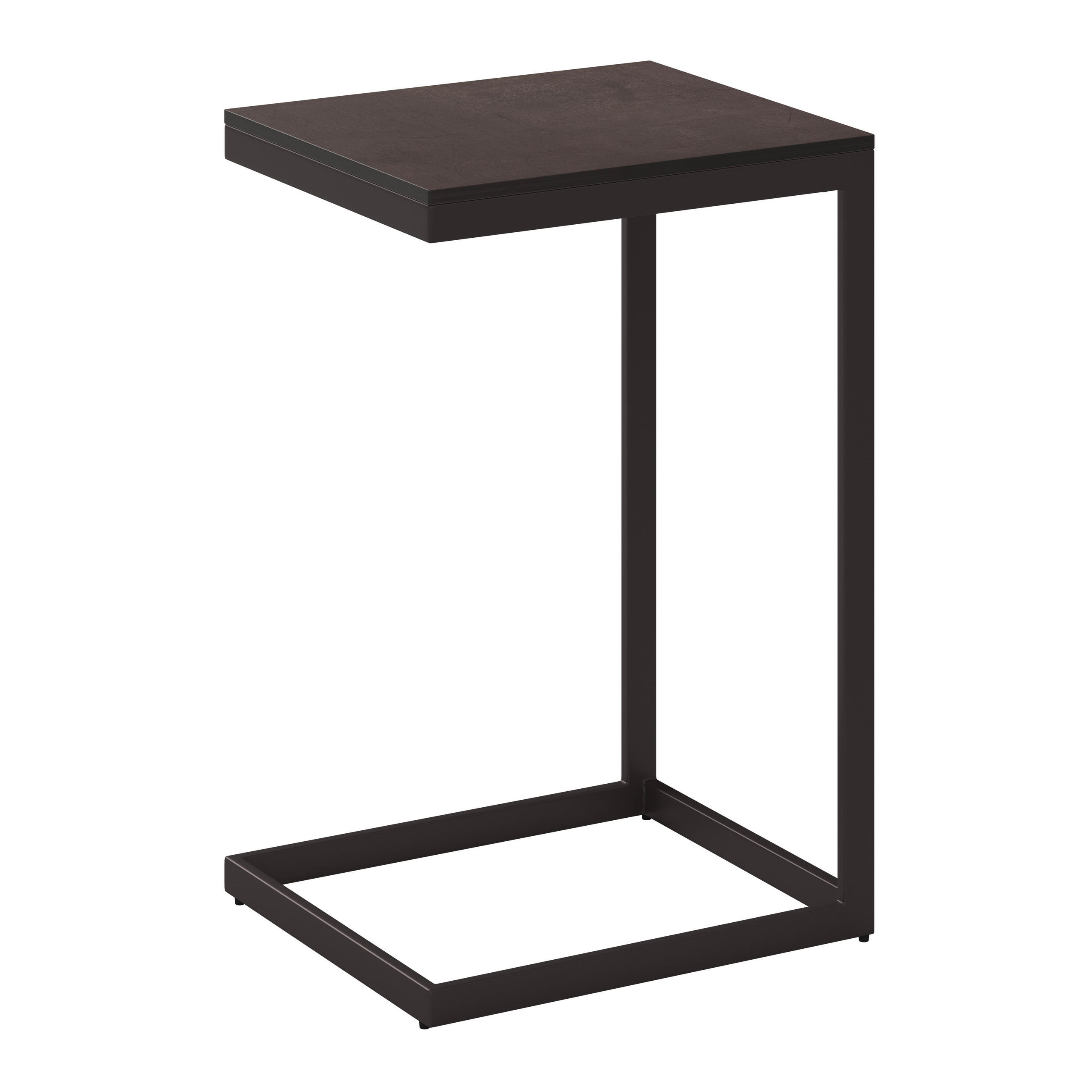 GARTENBEISTELLTISCH 35/30/56 cm Metall, Kunststoff rechteckig  - Anthrazit/Dunkelbraun, Design, Kunststoff/Metall (35/30/56cm) - Amatio