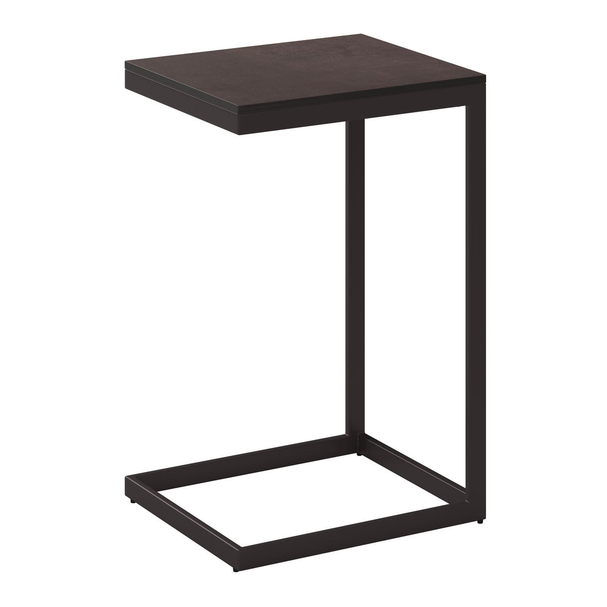 GARTENBEISTELLTISCH 35/30/56 cm Metall, Kunststoff rechteckig  - Anthrazit/Dunkelbraun, Design, Kunststoff/Metall (35/30/56cm) - Amatio
