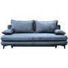 SCHLAFSOFA Velours Hellblau  - Schwarz/Hellblau, Design, Kunststoff/Textil (217/73/86/106cm) - MID.YOU