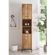 HOCHSCHRANK 40/190/35 cm  - Wildeiche/Schwarz, Basics, Holz/Metall (40/190/35cm) - Linea Natura