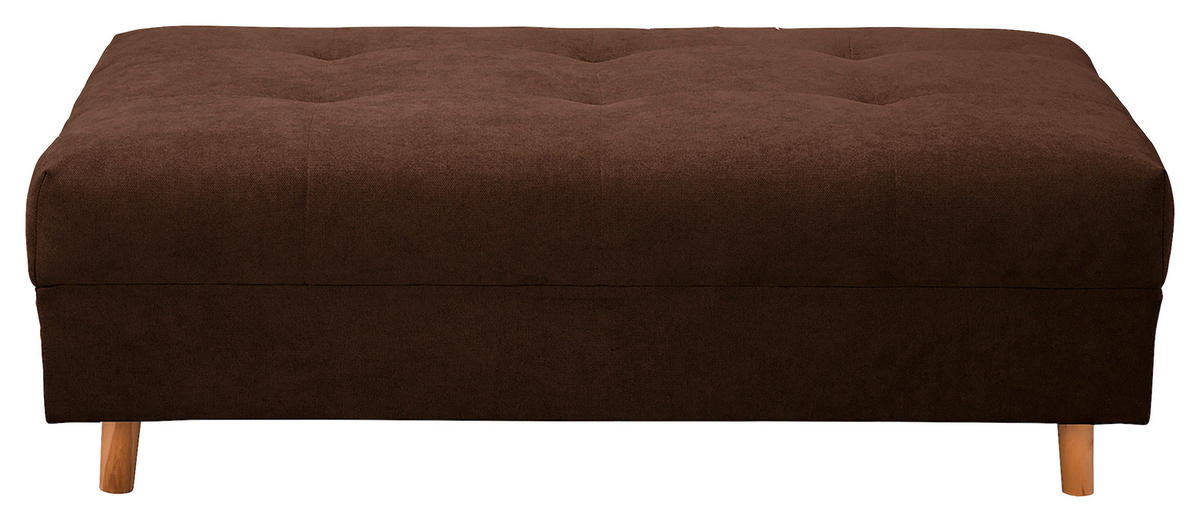 ECKSOFA inkl. Hocker Ariella in Mikrofaser Dunkelbraun  161/231 cm  - Dunkelbraun/Naturfarben, Design, Holz/Textil (161/231cm) - Livetastic