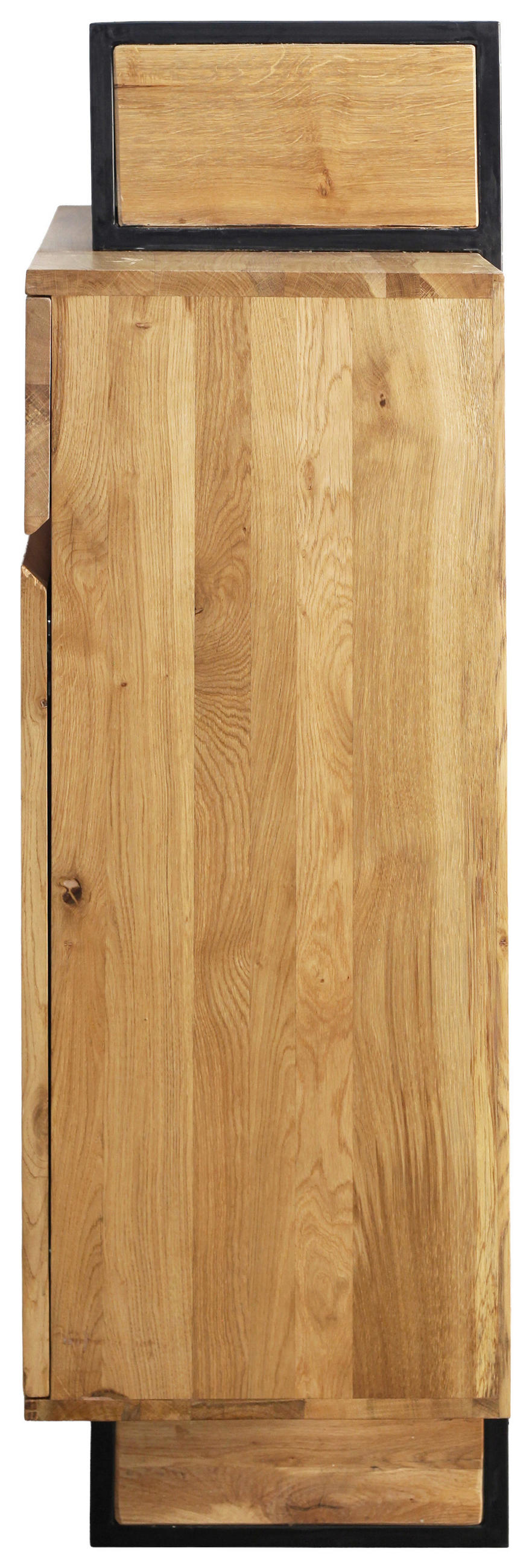 HIGHBOARD  120/130/40 cm 2 Schublade(n)  - Eichefarben/Schwarz, LIFESTYLE, Holz/Metall (120/130/40cm) - Landscape