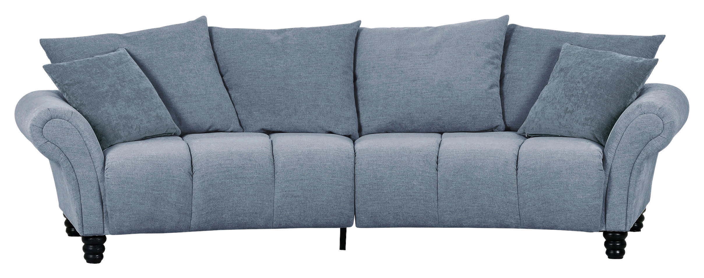 BIGSOFA Flachgewebe Blau  - Blau/Schwarz, KONVENTIONELL, Holz/Textil (290/78/115cm) - Carryhome