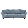 BIGSOFA Flachgewebe Blau  - Blau/Schwarz, KONVENTIONELL, Holz/Textil (290/78/115cm) - Carryhome