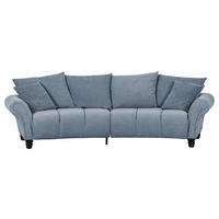 BIGSOFA in Flachgewebe Blau  - Blau/Schwarz, Konventionell, Holz/Textil (290/78/115cm) - Carryhome