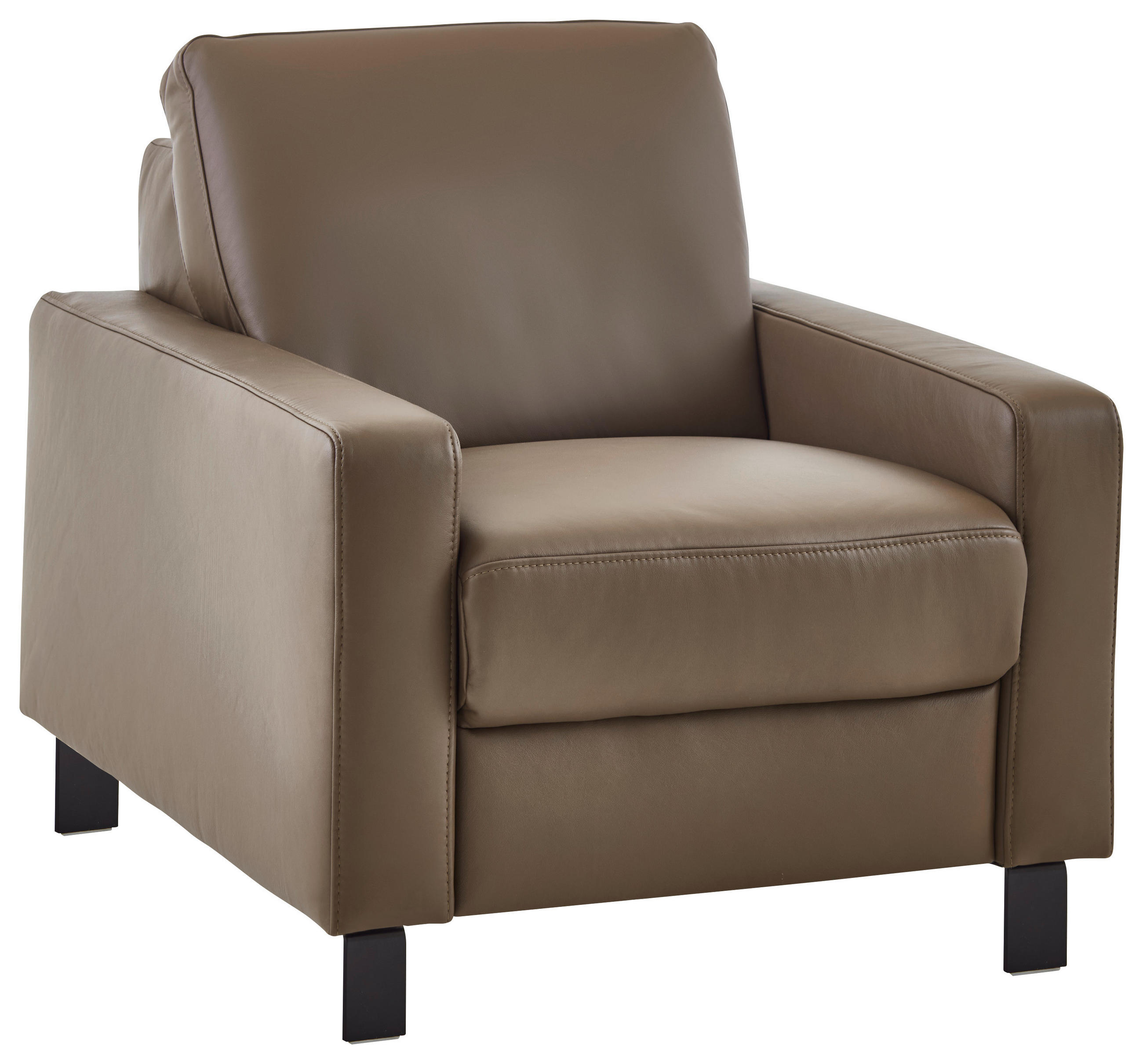 SESSEL Echtleder Braun  - Schwarz/Braun, Konventionell, Leder/Metall (86/82/99cm) - Dieter Knoll