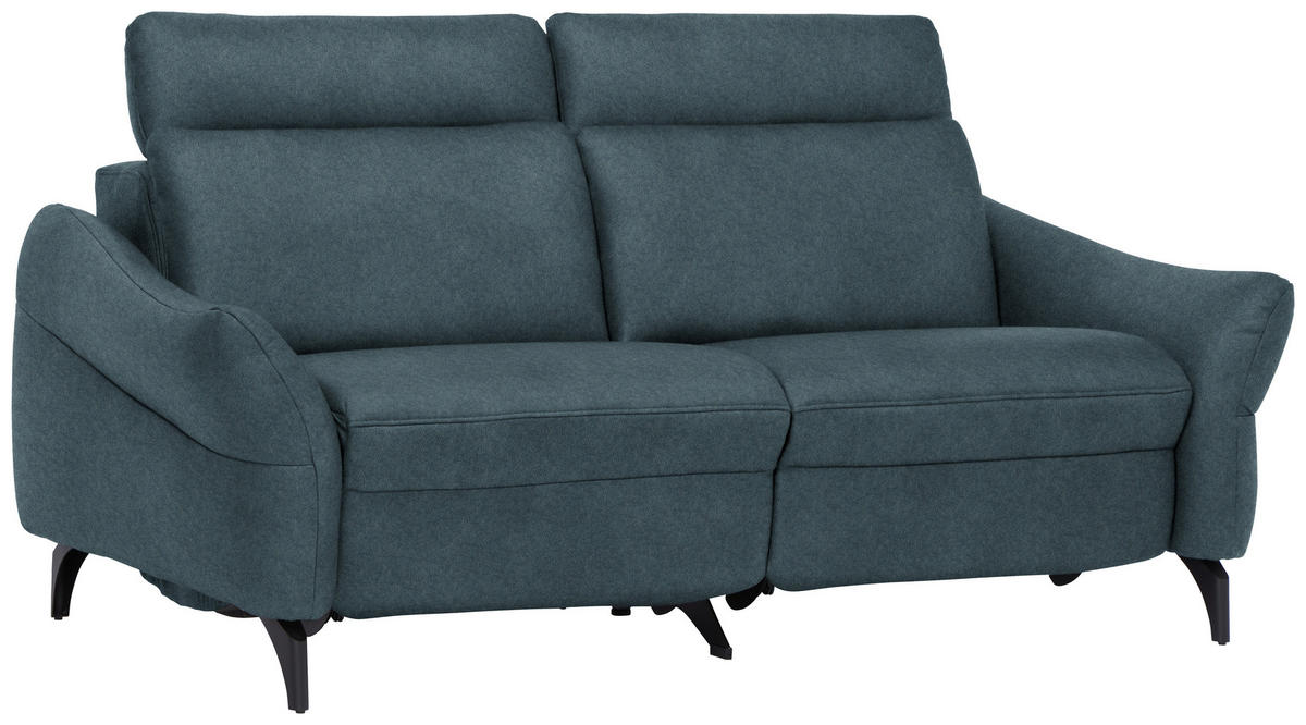 2-SITZER-SOFA  in Echtleder Petrol   - Anthrazit/Petrol, Design, Leder/Metall (187/92/97cm) - Himolla Komfortklass
