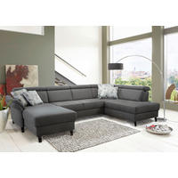 WOHNLANDSCHAFT Anthrazit Mikrofaser  - Anthrazit/Schwarz, KONVENTIONELL, Textil/Metall (165/317/193cm) - Sit & More