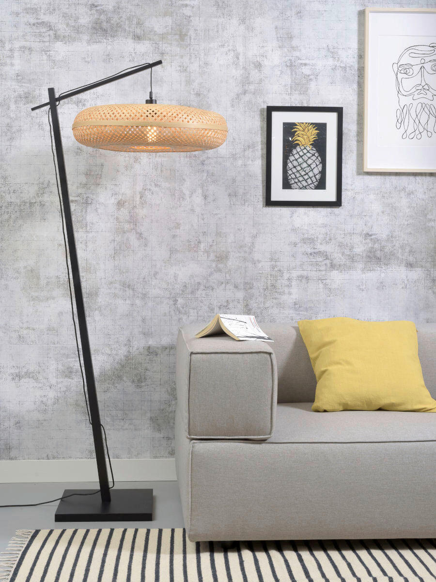 STOJACÍ LAMPA, 77/77/176 cm - černá/přírodní barvy, Trend (77/77/176cm) - Good & Mojo