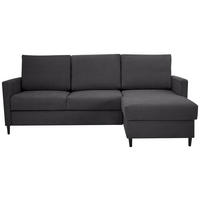 ECKSOFA in Chenille Anthrazit  - Anthrazit/Schwarz, Konventionell, Holz/Textil (159/221cm) - Carryhome