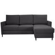 ECKSOFA Anthrazit Chenille - Anthrazit/Schwarz, KONVENTIONELL, Holz/Textil (159/221cm) - Carryhome