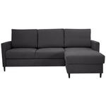 ECKSOFA Anthrazit Chenille  - Anthrazit/Schwarz, KONVENTIONELL, Holz/Textil (159/221cm) - Carryhome