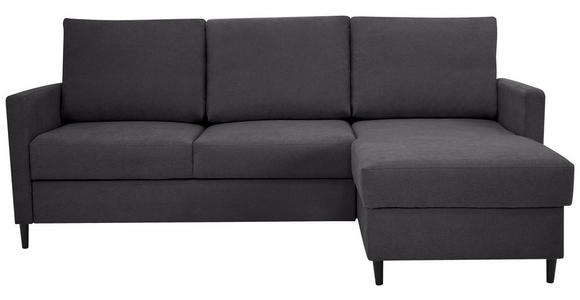 ECKSOFA Anthrazit Chenille - Anthrazit/Schwarz, KONVENTIONELL, Holz/Textil (159/221cm) - Carryhome