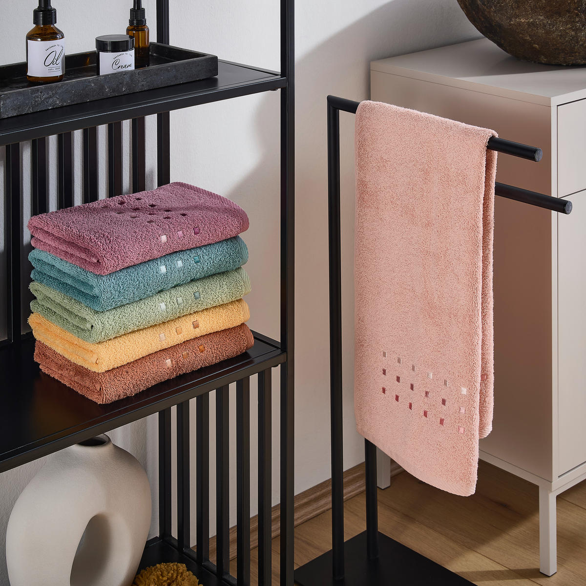 HANDTUCH Quattro Rosa  - Rosa, Basics, Textil (50/100cm) - Esposa