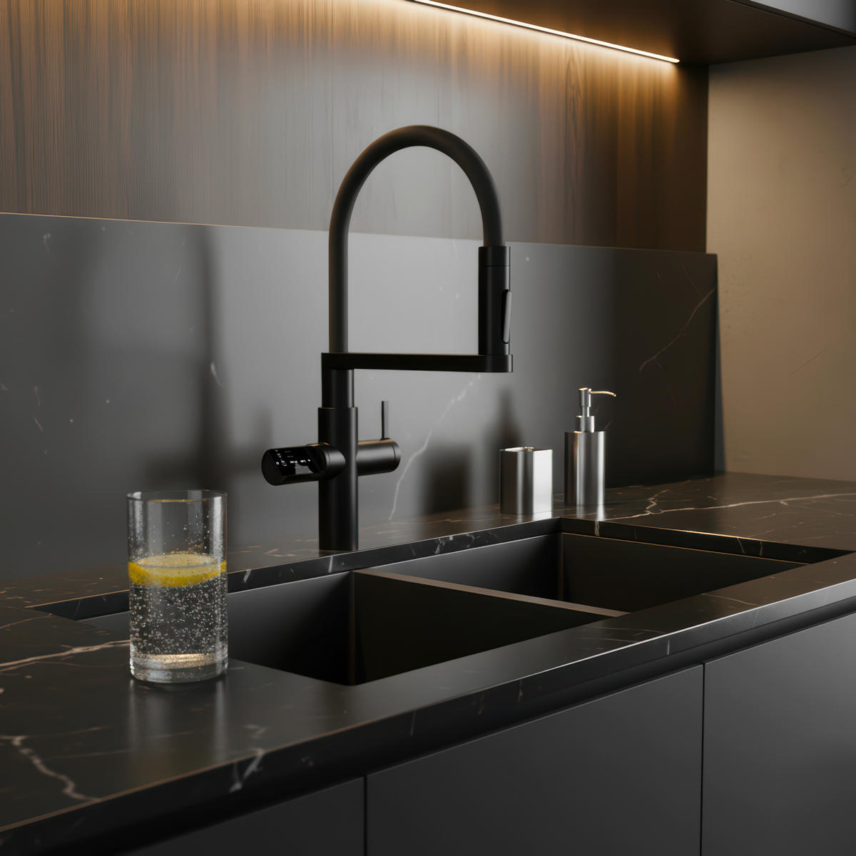 KÜCHENARMATUR  - Schwarz, Basics, Kunststoff/Metall (20/43,9/51,60cm)