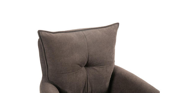 ARMLEHNSTUHL in Eisen Cord - Dunkelbraun/Schwarz, Design, Textil/Metall (60/95/67cm) - Novel