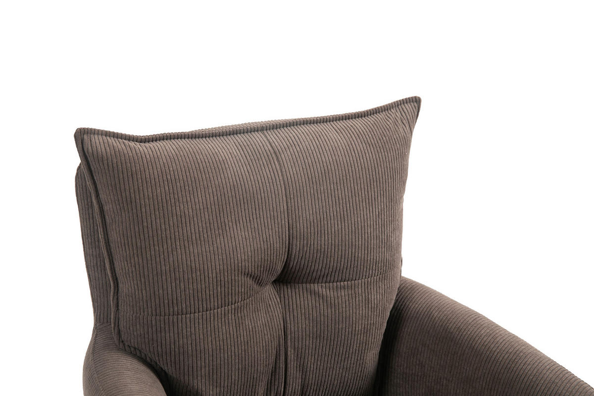 ARMLEHNSTUHL  in Eisen Cord  - Dunkelbraun/Schwarz, Design, Textil/Metall (60/95/67cm) - Novel