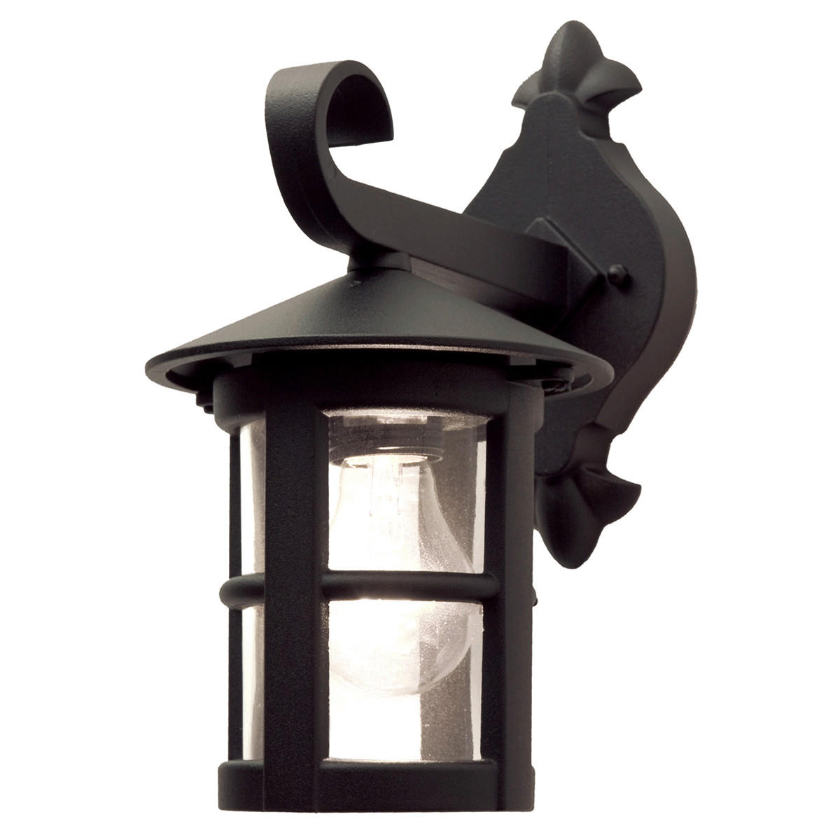 AUSSENWANDLEUCHTE - Schwarz, Romantik / Landhaus, Glas/Metall (22,1/15/29,4cm) - Elstead Lighting